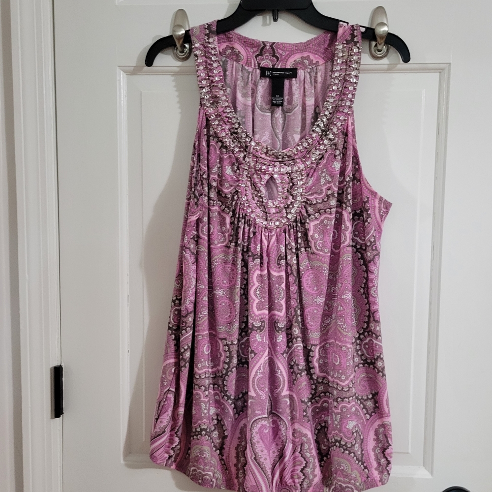 INC blouse with beaded collar size 1x